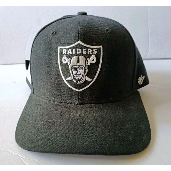 Vintage Los Angeles Raiders Hat Strapback Black Embroidered - Picture 1 of 9
